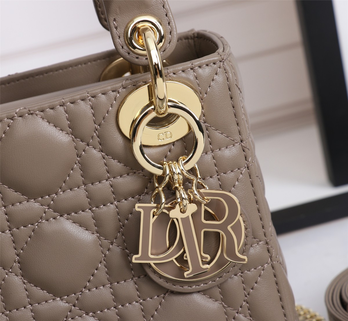 Mini Lady Dior Bag Khaki Cannage Lambskin